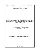 Nghiên cứu công nghệ dập tạo hình đồng thời cặp chi tiết dạng tấm mỏng bằng nguồn chất lỏng áp suất cao