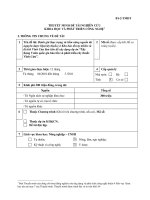 THUYẾT MINH ĐỀ TÀI NGHIÊN CỨU KHOA HỌC VÀ PHÁT TRIỂN CÔNG NGHỆ