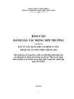 ĐÁNH GIÁ TÁC ĐỘNG MÔI TRƯỜNG DỰ ÁN ĐẦU TƯ XÂY DỰNG KHU TÁI ĐỊNH CƯ SỐ 4 THUỘC DỰ ÁN THỦY ĐIỆN TRUNG SƠN