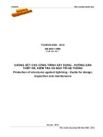 CHỐNG SÉT CHO CÔNG TRÌNH XÂY DỰNG - HƯỚNG DẪN THIẾT KẾ, KIỂM TRA VÀ BẢO TRÌ HỆ THỐNG