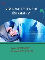 NHẬN DẠNG CHỮ VIẾT TAY MÔ HÌNH MARKOV ẨN