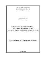 Nâng cao hiệu quả công tác quản lý thu thuế hộ kinh doanh cá thể tại chi cục thuế huyện ứng hòa thành phố hà nội 