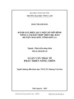 Đánh giá hiệu quả một số mô hình nông lâm kết hợp trên địa bàn huyện mai sơn, tỉnh sơn la 