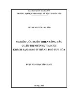Nghiên cứu hoàn thiện công tác quản trị nhân sự tại các khách sạn 4 sao ở thành phố tuy hòa 