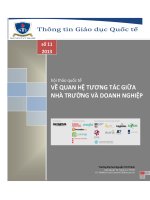hội thảo quốc tế VỀ QUAN HỆ TƯƠNG TÁC GIỮA NHÀ TRƯỜNG VÀ DOANH NGHIỆP