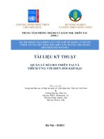 TÀI LIỆU KỸ THUẬT QUẢN LÝ RỦI RO THIÊN TAI VÀ THÍCH ỨNG VỚI BIẾN ĐỔI KHÍ HẬU