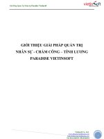 GIỚI THIỆU GIẢI PHÁP QUẢN TRỊ NHÂN SỰ - CHẤM CÔNG – TÍNH LƯƠNG PARADISE VIETINSOFT