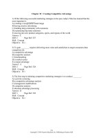 Marketing Test Bank Chapter 18 Creating Competitive Advantage