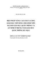 Biện pháp nâng cao chất lượng giáo dục nếp sống cho sinh viên ngành giáo dục quốc phòng và an ninh ở trung tâm giáo dục quốc phòng hà nội 2