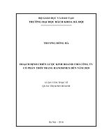 Hoạch định chiến lược kinh doanh cho công ty cổ phần thời trang hanosimex đến năm 2020