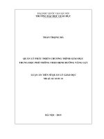 Quản lý phát triển chương trình giáo dục trung học phổ thông theo định hướng năng lực 