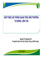 GIỚI THIỆU HỆ THỐNG QUAN TRẮC MÔI TRƯỜNG TỰ ĐỘNG, LIÊN TỤC
