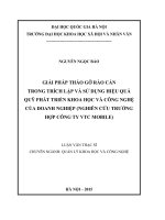 Giải pháp tháo gỡ rào cản trong trích lập và sử dụng hiệu quả quỹ phát triển khoa học và công nghệ của doanh nghiệp ( nghiên cứu trường hợp công ty VTC mobile) 