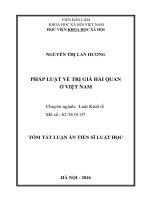 Pháp luật về trị giá hải quan ở việt nam tt