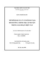 Mô hình quản lý cơ sở đào tạo, bồi dưỡng chính trị cấp huyện trong giai đoạn hiện nay 