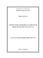 Trường nghĩa chỉ bộ phận cơ thể người trong thành ngữ, tục ngữ tày 