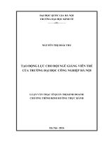 Tạo động lực cho đội ngũ giảng viên trẻ của trường đại học công nghiệp hà nội 