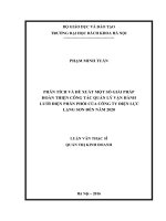 Phân tích và đề xuất một số giải pháp hoàn thiện quản lý vận hành lưới điện phân phối trong công ty điện lực lạng sơn đến năm 2020