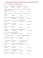 TÀI LIỆU TRẮC NGHIỆM ANH VĂN  THI CÔNG CHỨC TỈNH BẾN TRE 2016 2017 ( có đáp án)