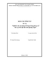 Nghiên cứu xây dựng kế hoạch ứng phó sự cố bức xạ trên địa bàn tỉnh Quảng Ngãi