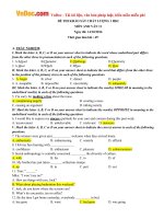 Đề thi học kỳ 1 môn Tiếng Anh lớp 11 THPT Trần Hưng Đạo, TP. Hồ Chí Minh năm học 2016 - 2017 CÓ ĐÁP ÁN