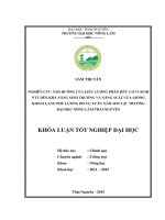 Nghiên cứu ảnh hưởng của liều lượng phân hữu cơ vi sinh NTT đến khả năng sinh trưởng phát triển và năng suất của giống khoai lang Phú Lương đỏ vụ xuân năm 2015
