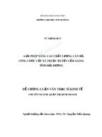 Giải pháp nâng cao chất lượng cán bộ, công chức cấp xã thuộc huyện cẩm giàng tỉnh hải dương 