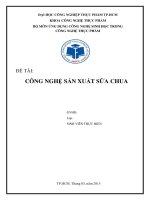 Tiểu luận môn Ứng dụng công nghệ sinh học trong công nghệ thực phẩm Công nghệ sản xuất Sữa chua