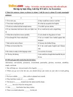 Bài tập tự luận tiếng Anh lớp 10 Unit 6: An Excursion có đáp án