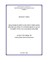 Hoạch định chiến lược phát triển kinh doanh tại công ty cổ phần dịch vụ  vận tải biển vũng tàu giai đoạn 2016 2020