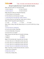 Bài tập trắc nghiệm Địa lý lớp 11: Cộng hòa nhân dân Trung Hoa