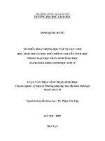 Tổ chức hoạt động học tập tự lực cho học sinh trung học phổ thông chuyên sinh học trong dạy học phần sinh thái học sách giáo khoa sinh học lớp 12 