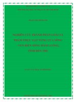 Nghiên cứu thành phần loài và thảm thực vật vùng cửa sông   ven biển sông hàm luông, tỉnh bến tre 