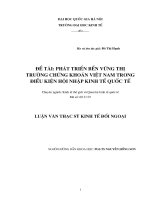 Phát triển bền vững thị trường chứng khoán việt nam trong điều kiện hội nhập kinh tế quốc tế 