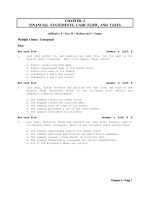 Test bank Finance Management chapter 02 financial statements, cash flows and taxes