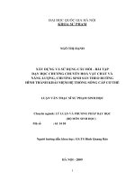 Xây dựng và sử dụng câu hỏi – bài tập dạy học chương chuyển hóa vật chất và năng lượng, chương sinh sản theo hướng hình thành khái niệm hệ thống sống cấp cơ thể 