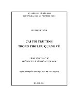 Cái tôi trữ tình trong thơ Lưu Quang Vũ