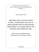 Biện pháp nâng cao chất lượng tự học, tự bồi dưỡng năng lực sư phạm cho sinh viên ngành giáo dục quốc phòng và an ninh ở trung tâm giáo dục quốc phòng hà nội 2 