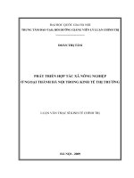 Phát triển hợp tác xã nông nghiệp ở ngoại thành hà nội trong kinh tế thị trường 