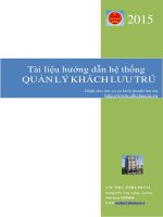 Tài liệu hướng dẫn hệ thống QUẢN LÝ KHÁCH LƯU TRÚ