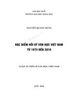 Đặc điểm hồi ký văn học việt nam từ 1975 đến 2010 