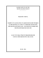 Nghiên cứu sự hài lòng của khách hàng đối với dịch vụ môi trường của công ty TNHH MTV môi trường đô thị hà nội – chi nhánh xí nghiệp môi trường đô thị huyện sóc sơn 