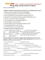 Bài tập tiếng Anh lớp 10 unit 6 có đáp án