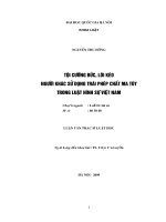 Tội cưỡng bức, lôi kéo người khác sử dụng trái phép chất ma túy trong luật hình sự việt nam 