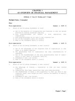 Test bank Finance Management  chapter 01 overview of financial management