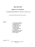 Bài tập lớn nghiên cứu mô phỏng hệ thống điều khiển tự động của máy xúc 