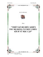 Khóa luận thiết kế bộ điều khiển tốc độ động cơ một chiều kích từ độc lập 
