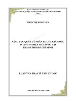 Năng lực quản lý nhân sự của giám đốc doanh nghiệp nhà nước tại thành phố hồ chí minh 