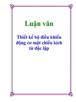 Luận văn thiết kế bộ điều khiển động cơ một chiều kích từ độc lập