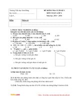 Đề thi học kì 1 môn Toán, Tiếng Việt lớp 4 trường tiểu học Sơn Đông, Đăk Lăk năm 2015 - 2016